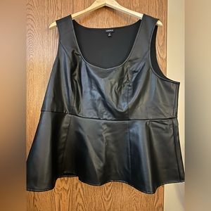 Torrid size 3 pleather peplum top.